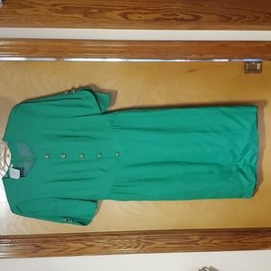 Hardob green vintage rayon dress size 8